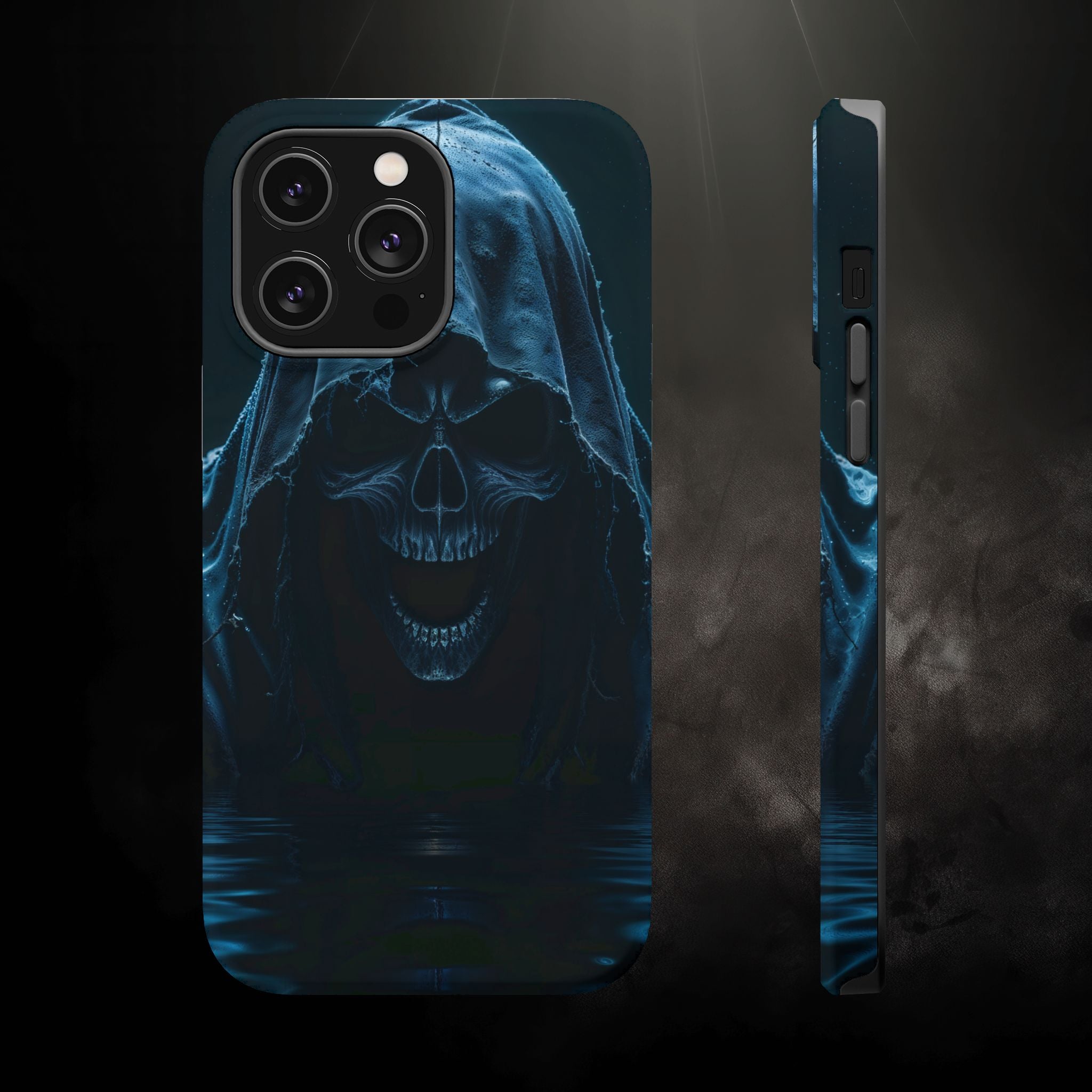 Grim Reaper Magnetic Phone Case – Dark Skull Hooded Cover for iPhone | Edgy Shockproof Protection