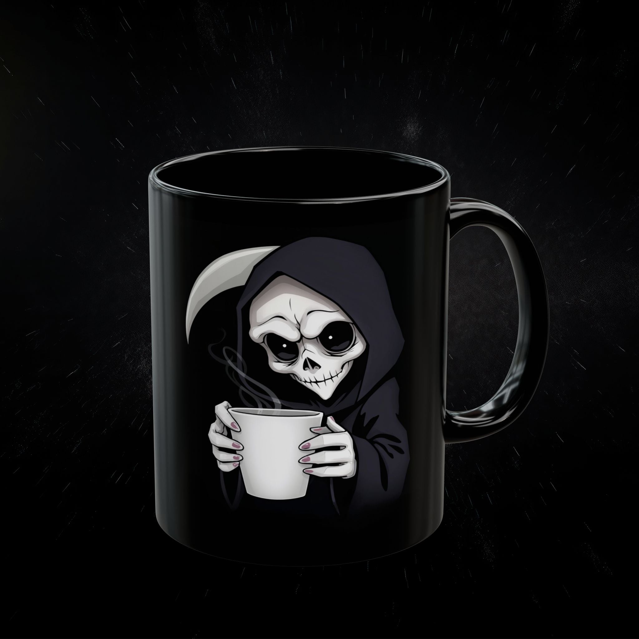 Grim Roast “Caffeine for the Soul” Mug – Gothic Grim Reaper Coffee Cup (11oz & 15oz)