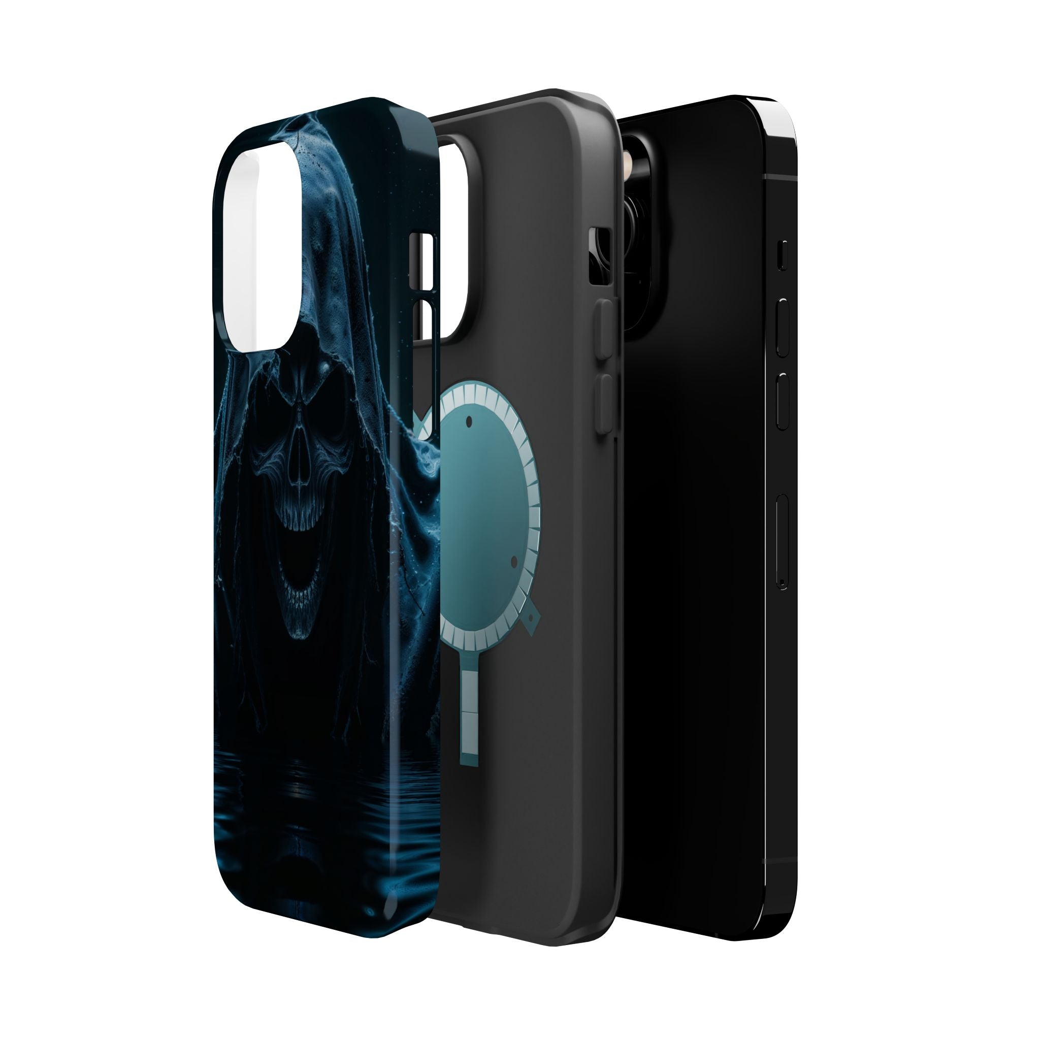 Grim Reaper Magnetic Phone Case – Dark Skull Hooded Cover for iPhone | Edgy Shockproof Protection