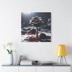 Crimson Tears Canvas Art - Gothic Black Rose Decor