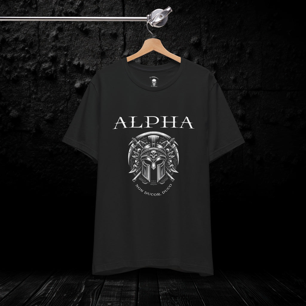 Alpha Non Ducor, Duco T-Shirt - Leadership and Strength in Gothic Style
