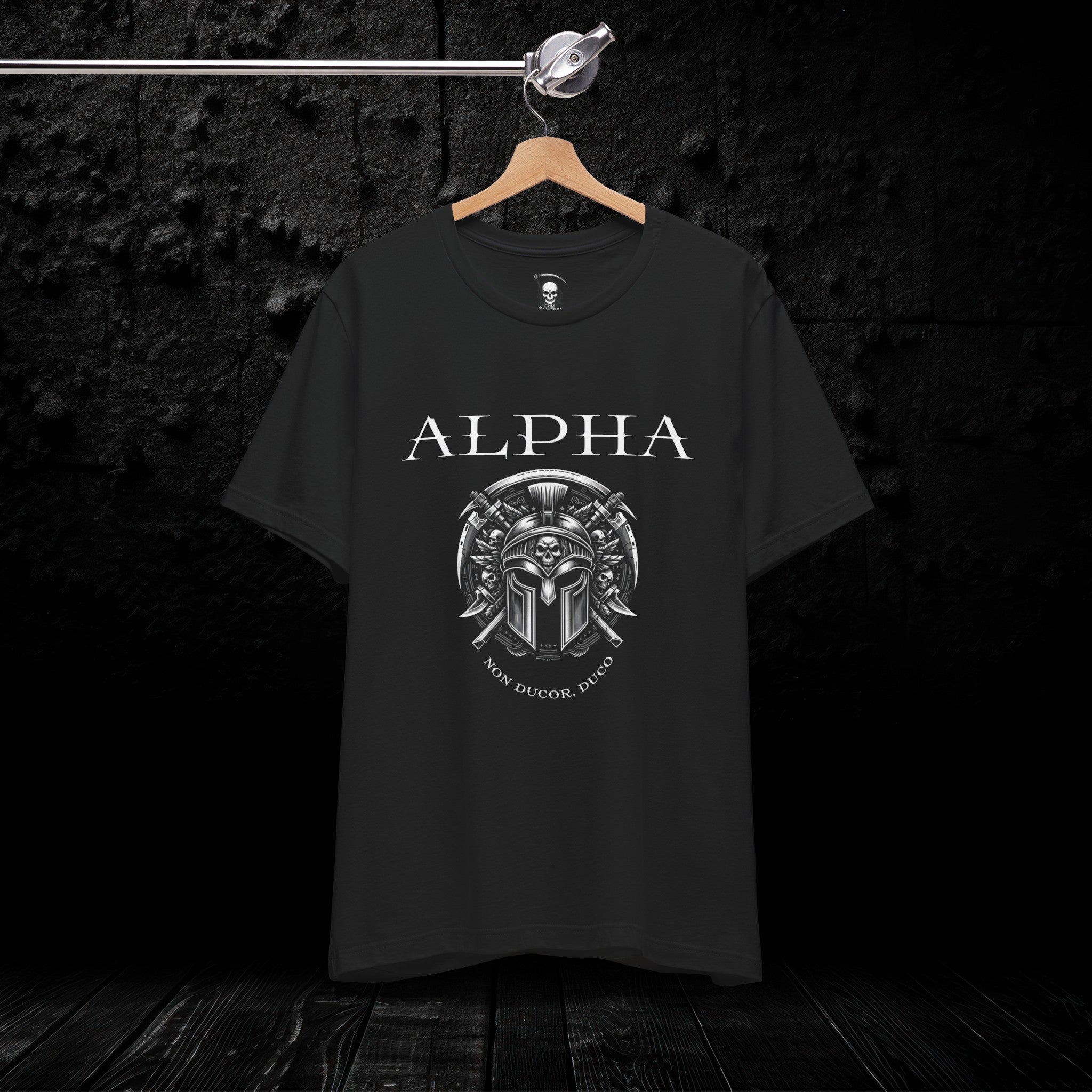 Alpha Non Ducor, Duco T-Shirt - Leadership and Strength in Gothic Style
