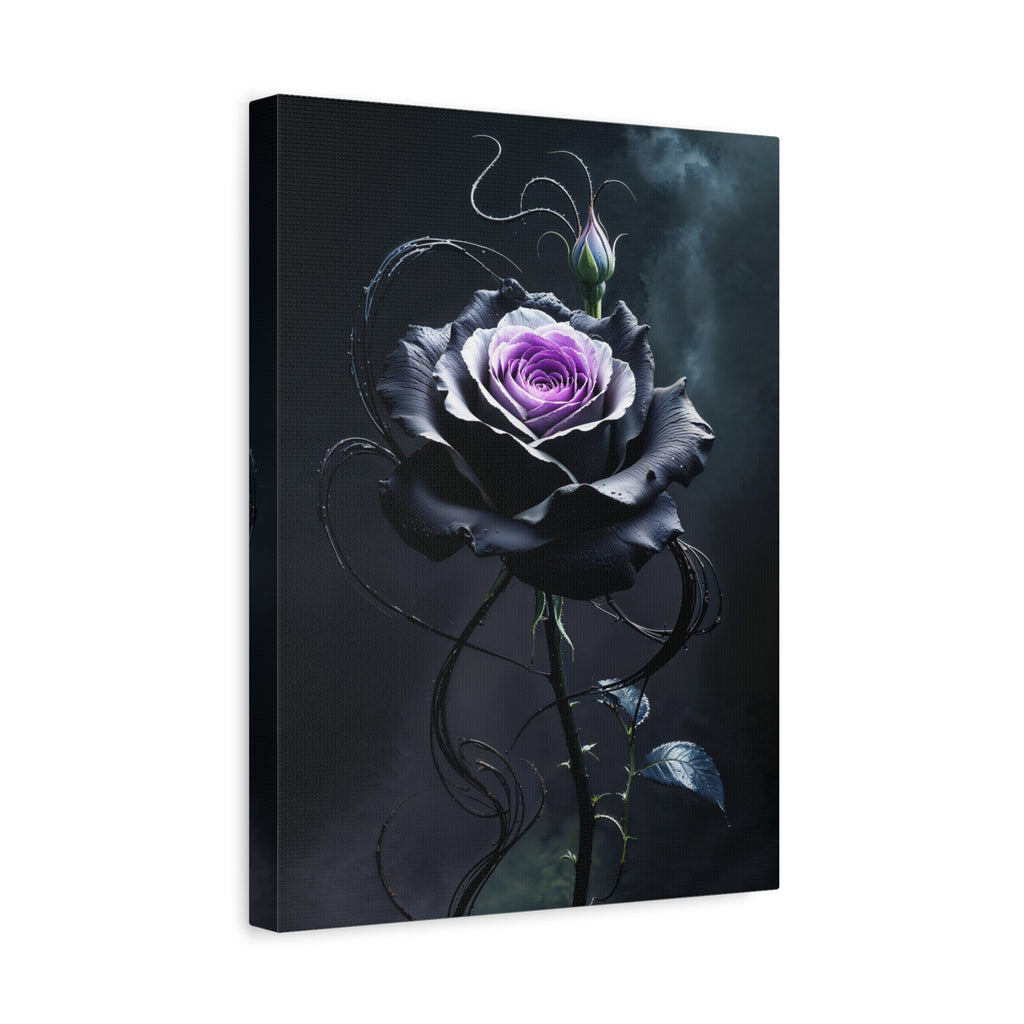 Shadow Bloom Canvas Print - Gothic Rose Art