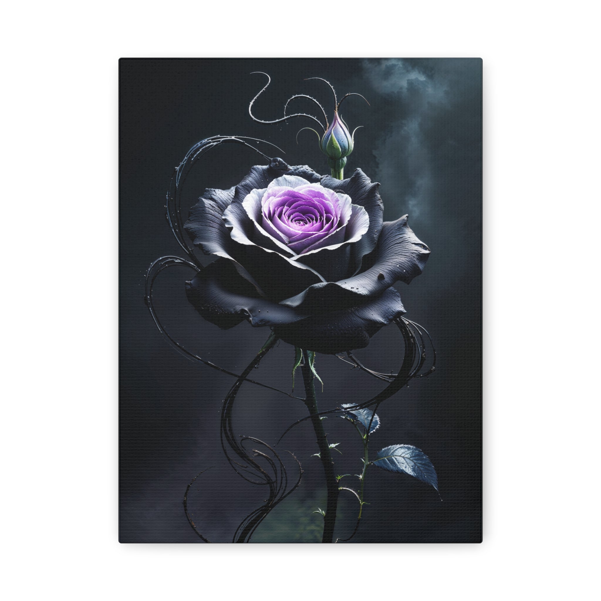 Shadow Bloom Canvas Print - Gothic Rose Art