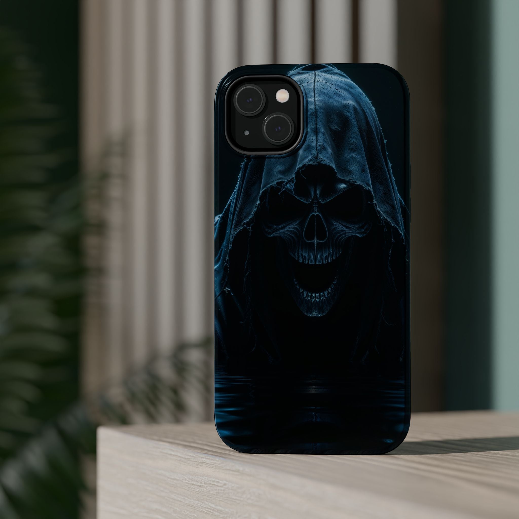Grim Reaper Magnetic Phone Case – Dark Skull Hooded Cover for iPhone | Edgy Shockproof Protection