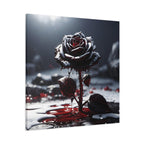 Crimson Tears Canvas Art - Gothic Black Rose Decor