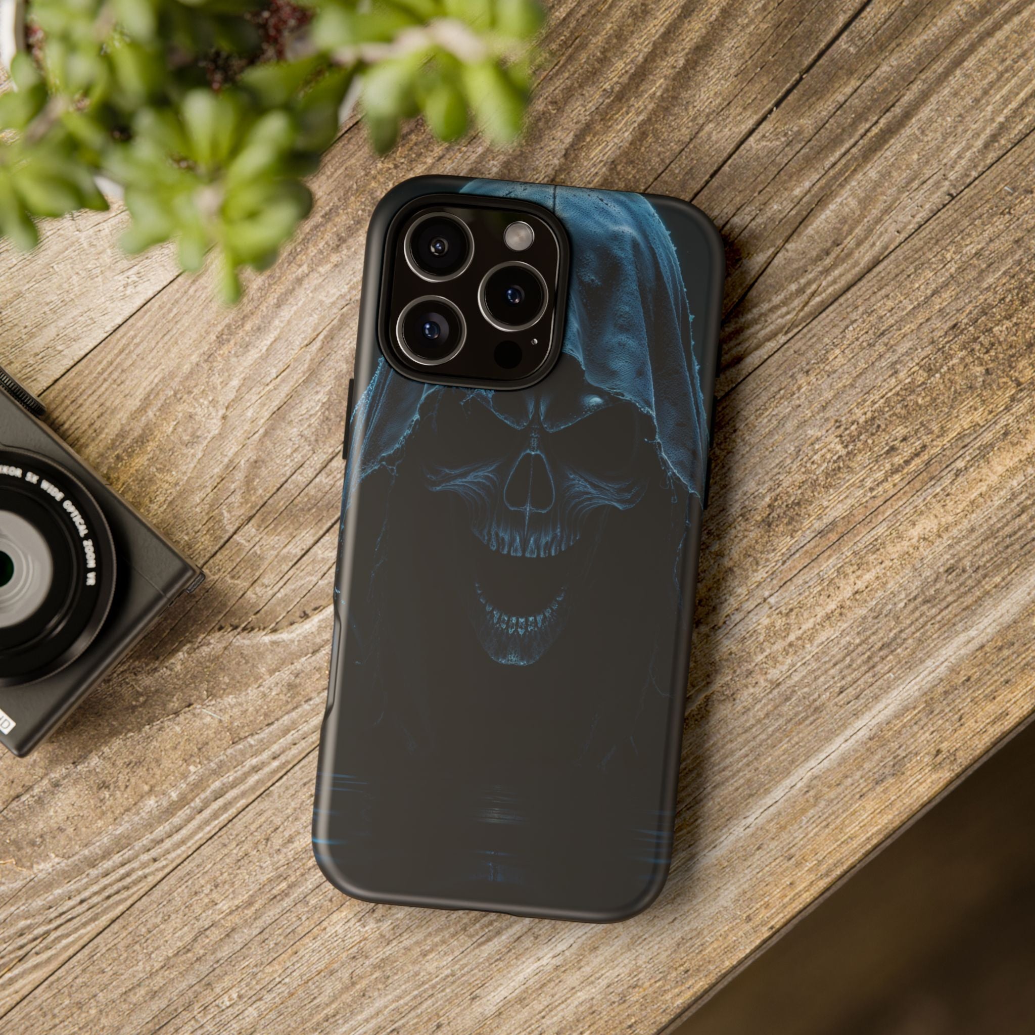 Dark Reaper Phone Case – Gothic Skull Hooded Death Design | Grim Sanctum Exclusive