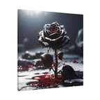 Crimson Tears Canvas Art - Gothic Black Rose Decor