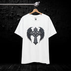 Gothic Celtic Winged Cross Unisex T shirt - Dark Elegance and Spiritual Mystique
