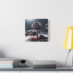 Crimson Tears Canvas Art - Gothic Black Rose Decor