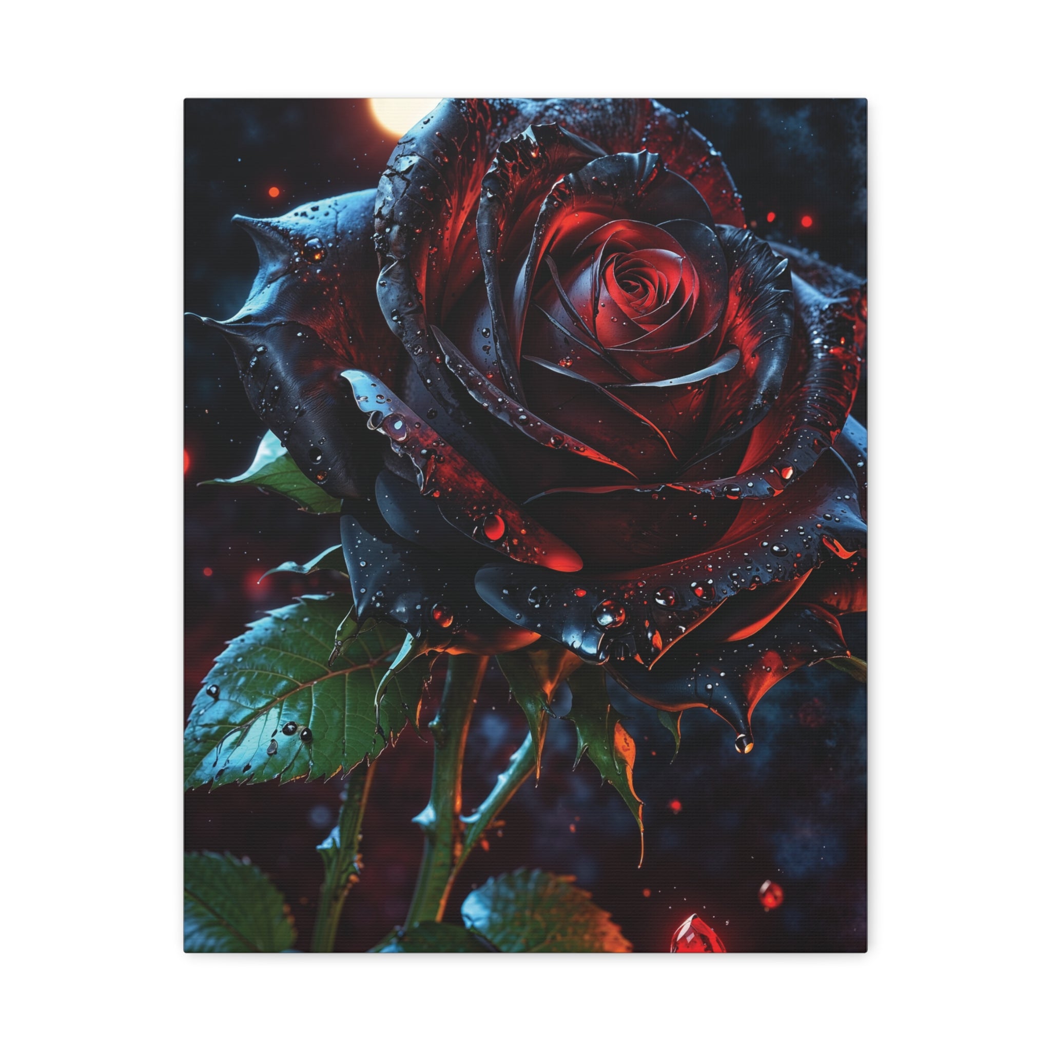 Dark Blood Rose Canvas Print - Gothic Floral Art