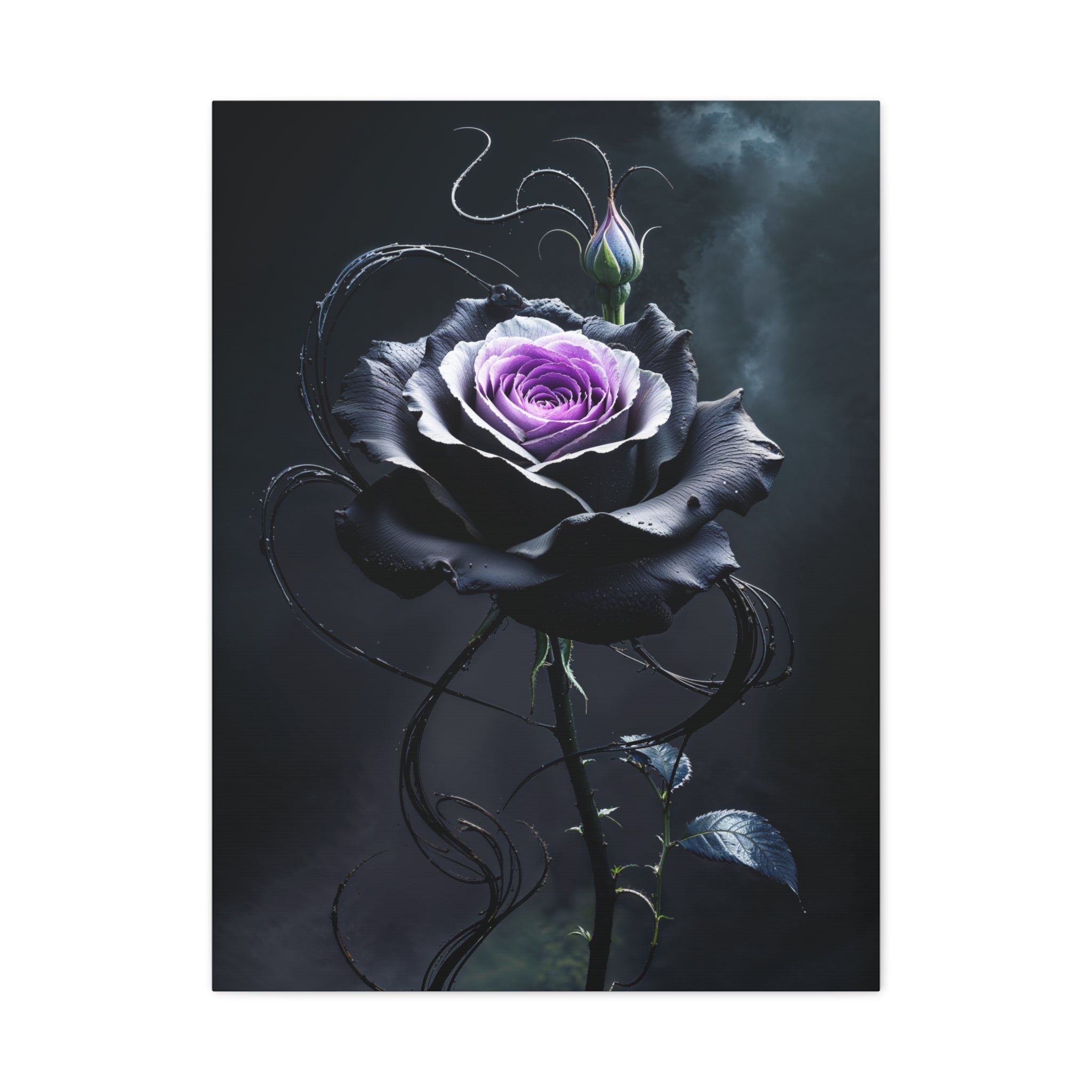Shadow Bloom Canvas Print - Gothic Rose Art