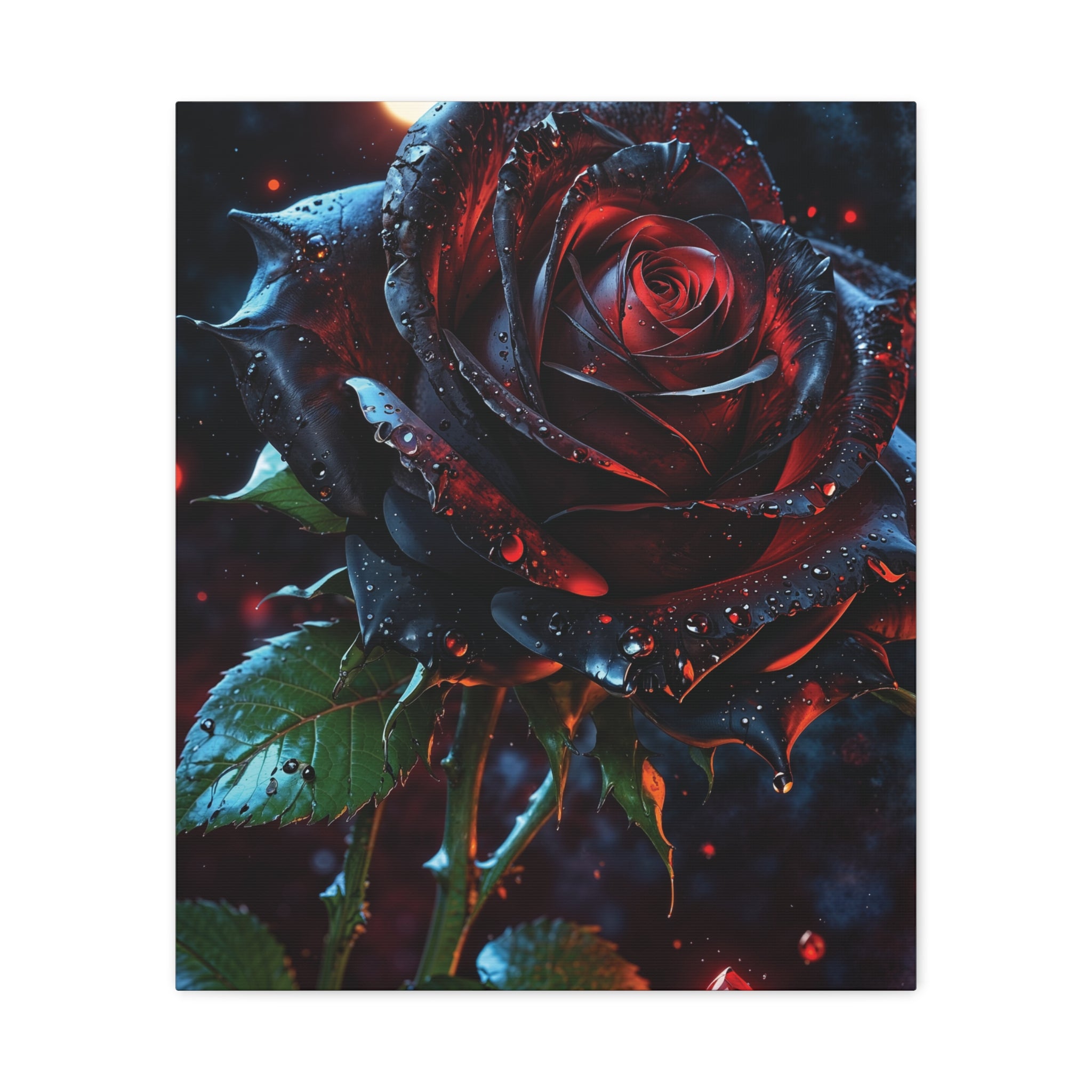 Dark Blood Rose Canvas Print - Gothic Floral Art