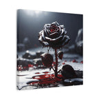 Crimson Tears Canvas Art - Gothic Black Rose Decor