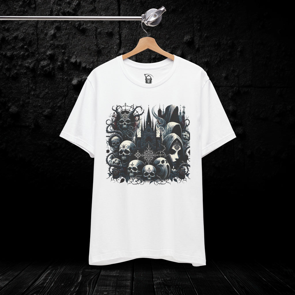 Dark Gothic Mystic Skulls T-Shirt - Mystical and Macabre Elegance