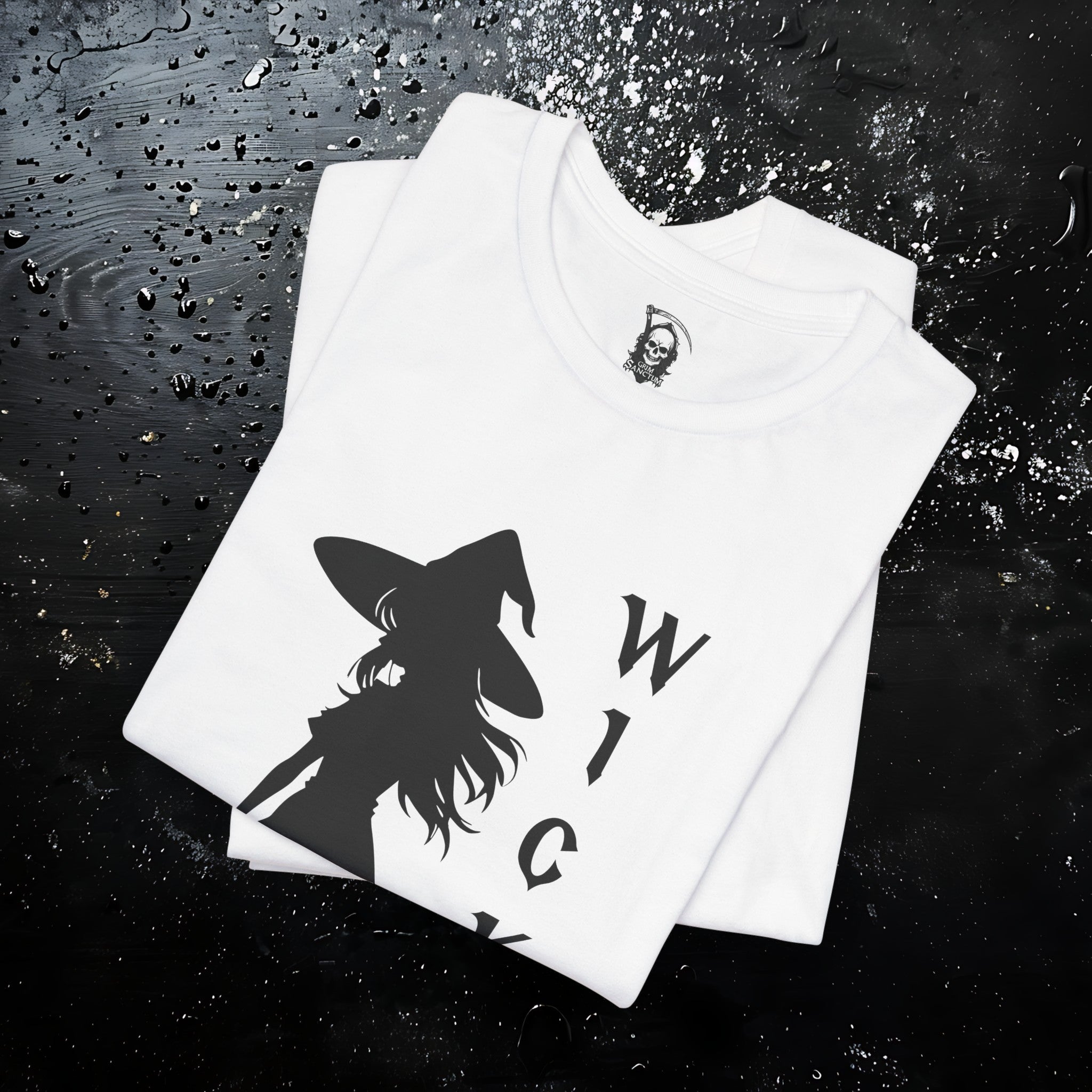 Wicked Witch Silhouette T-Shirt - Enchanting Gothic Style