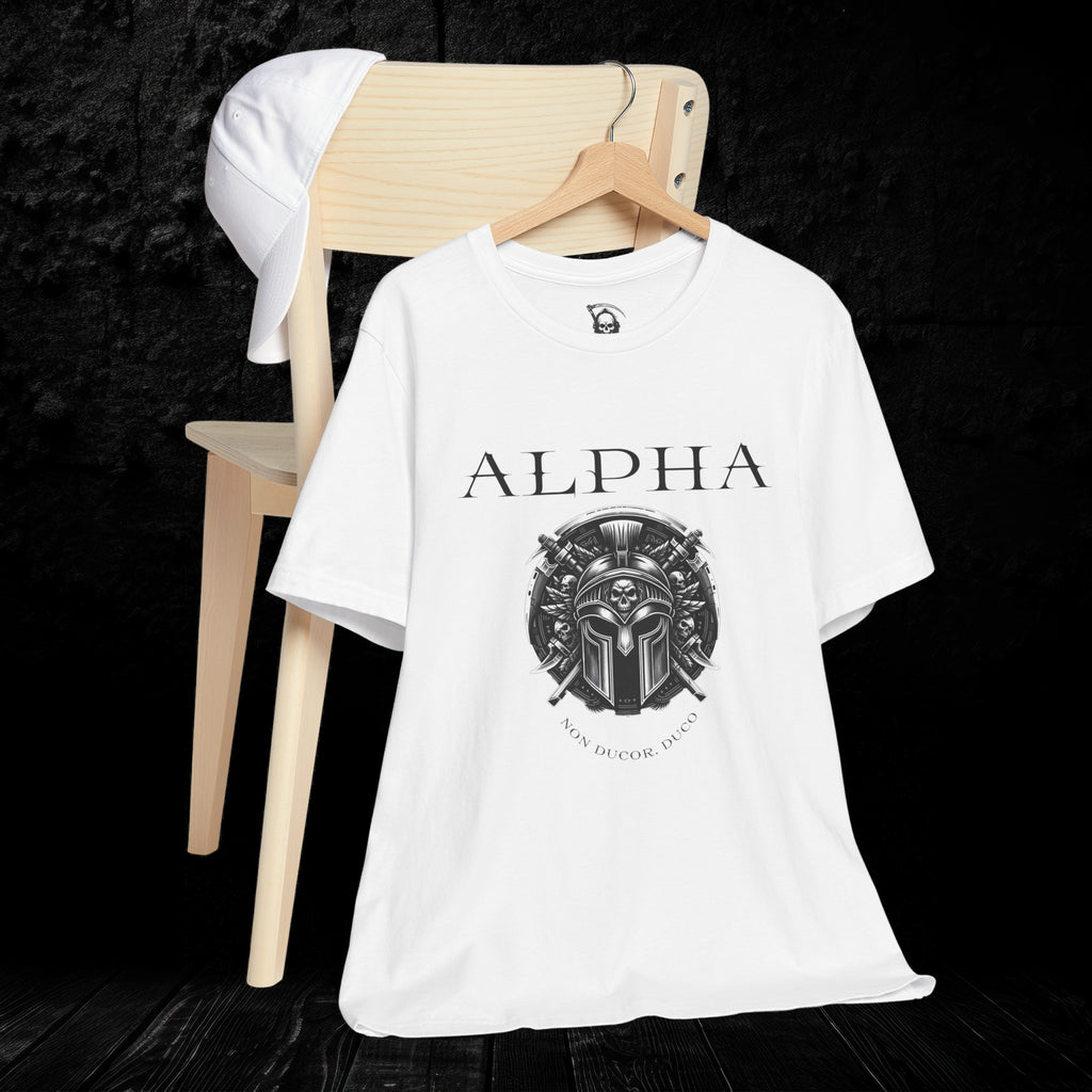 Alpha Non Ducor, Duco T-Shirt - Leadership and Strength in Gothic Style