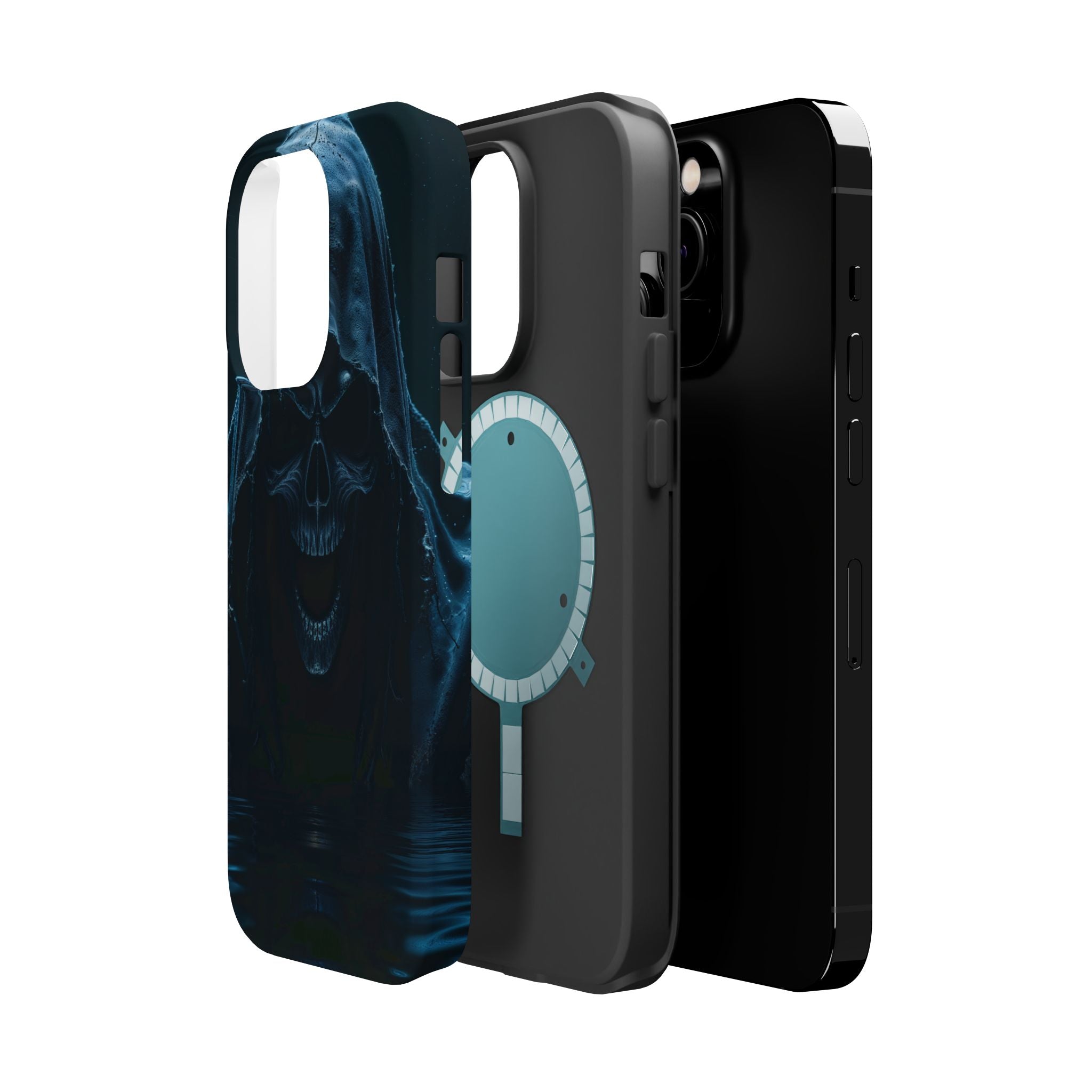 Grim Reaper Magnetic Phone Case – Dark Skull Hooded Cover for iPhone | Edgy Shockproof Protection