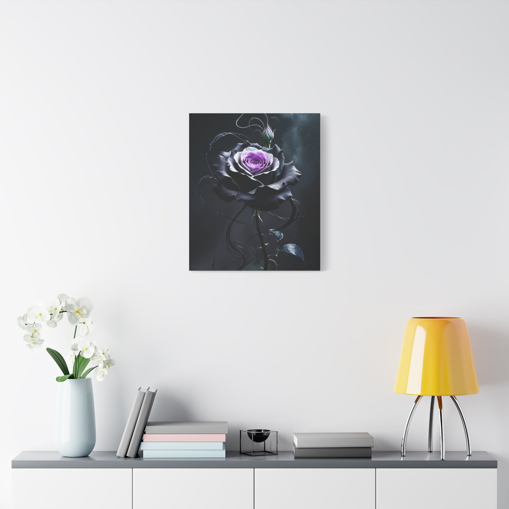 Shadow Bloom Canvas Print - Gothic Rose Art