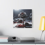 Crimson Tears Canvas Art - Gothic Black Rose Decor