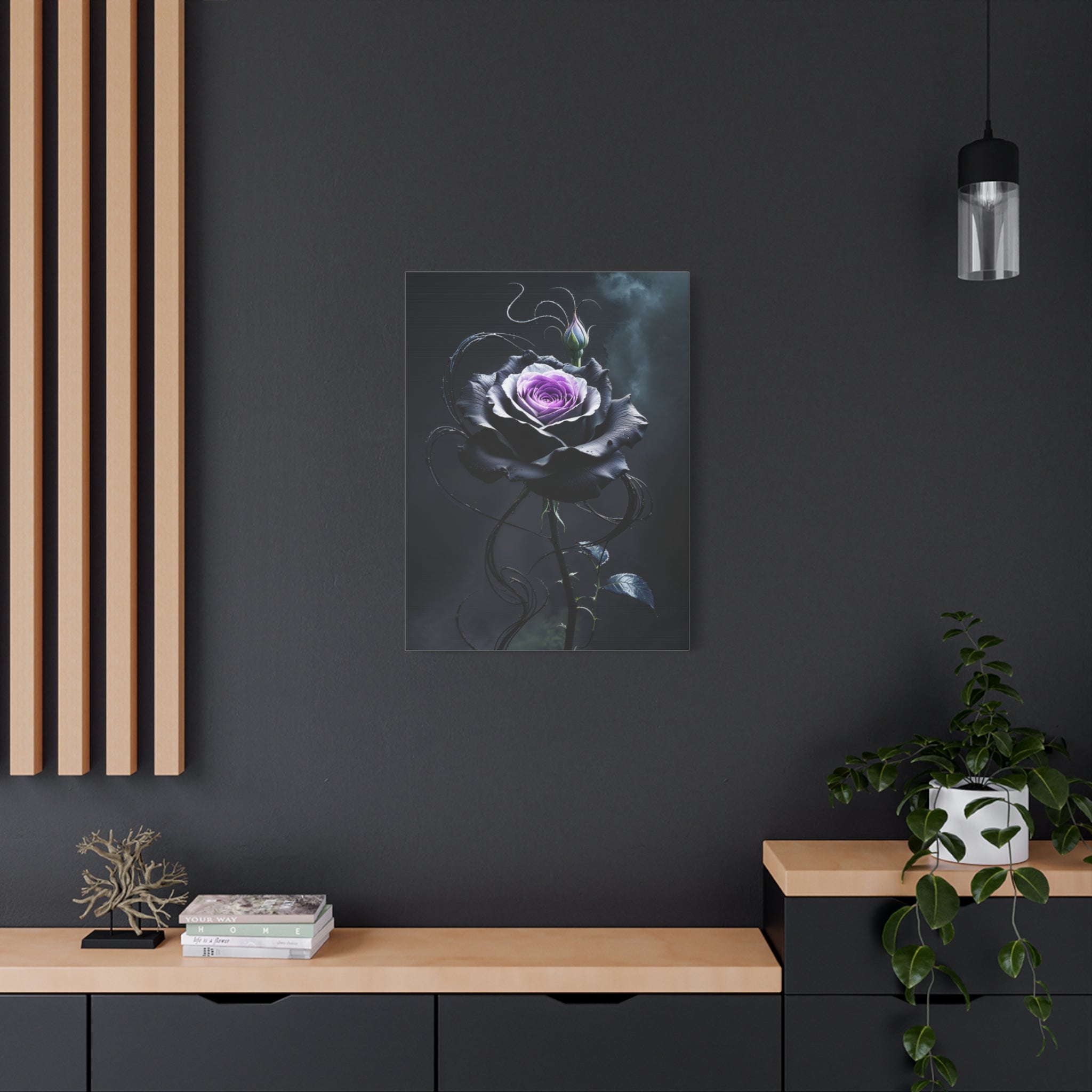 Shadow Bloom Canvas Print - Gothic Rose Art