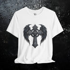 Gothic Celtic Winged Cross Unisex T shirt - Dark Elegance and Spiritual Mystique