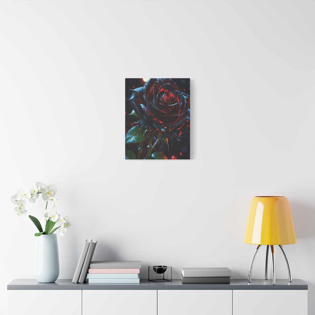 Dark Blood Rose Canvas Print - Gothic Floral Art