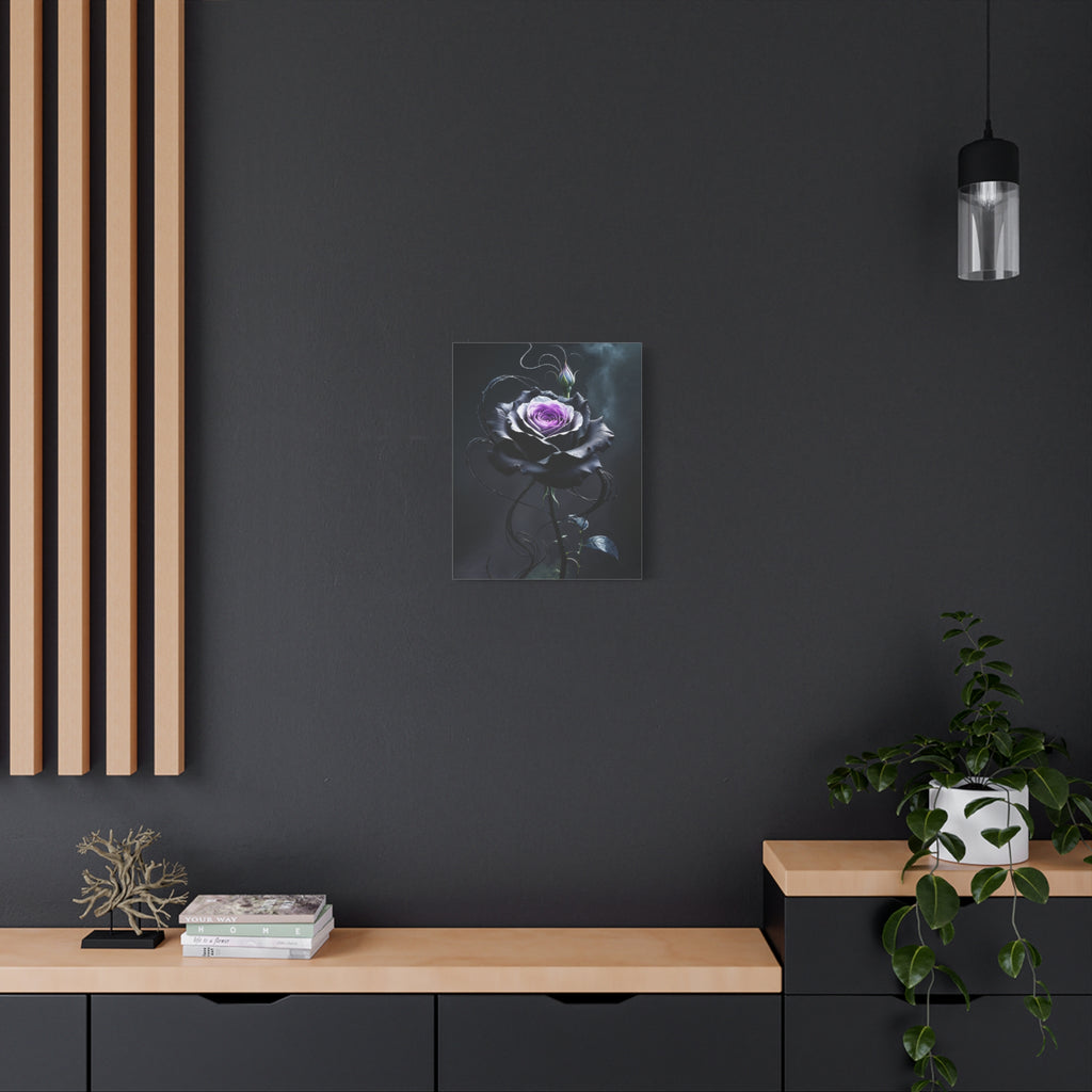 Shadow Bloom Canvas Print - Gothic Rose Art