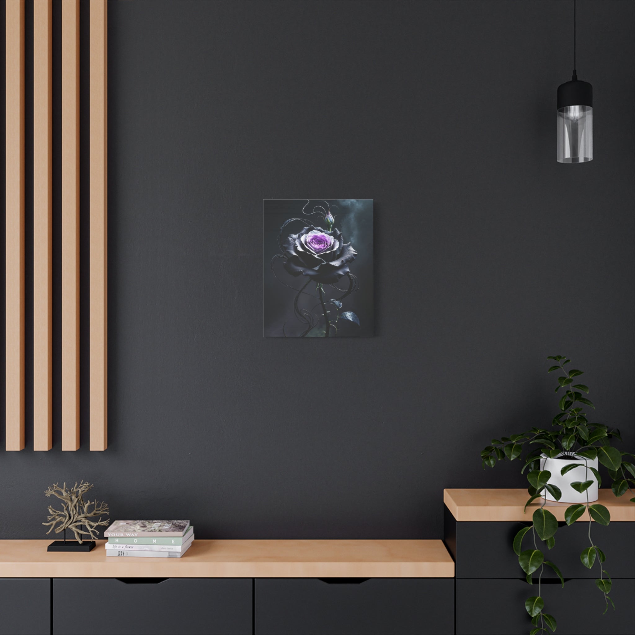 Shadow Bloom Canvas Print - Gothic Rose Art