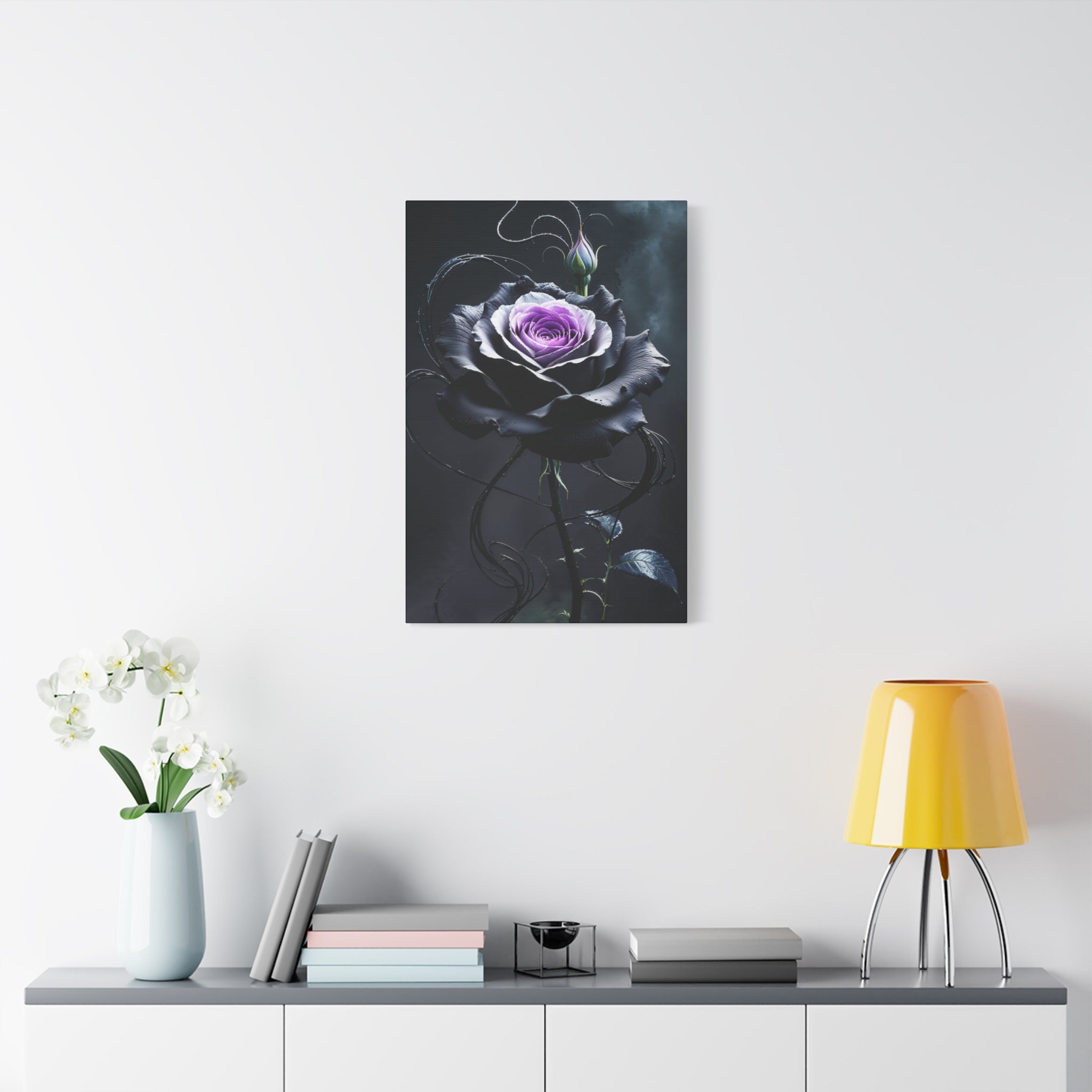 Shadow Bloom Canvas Print - Gothic Rose Art