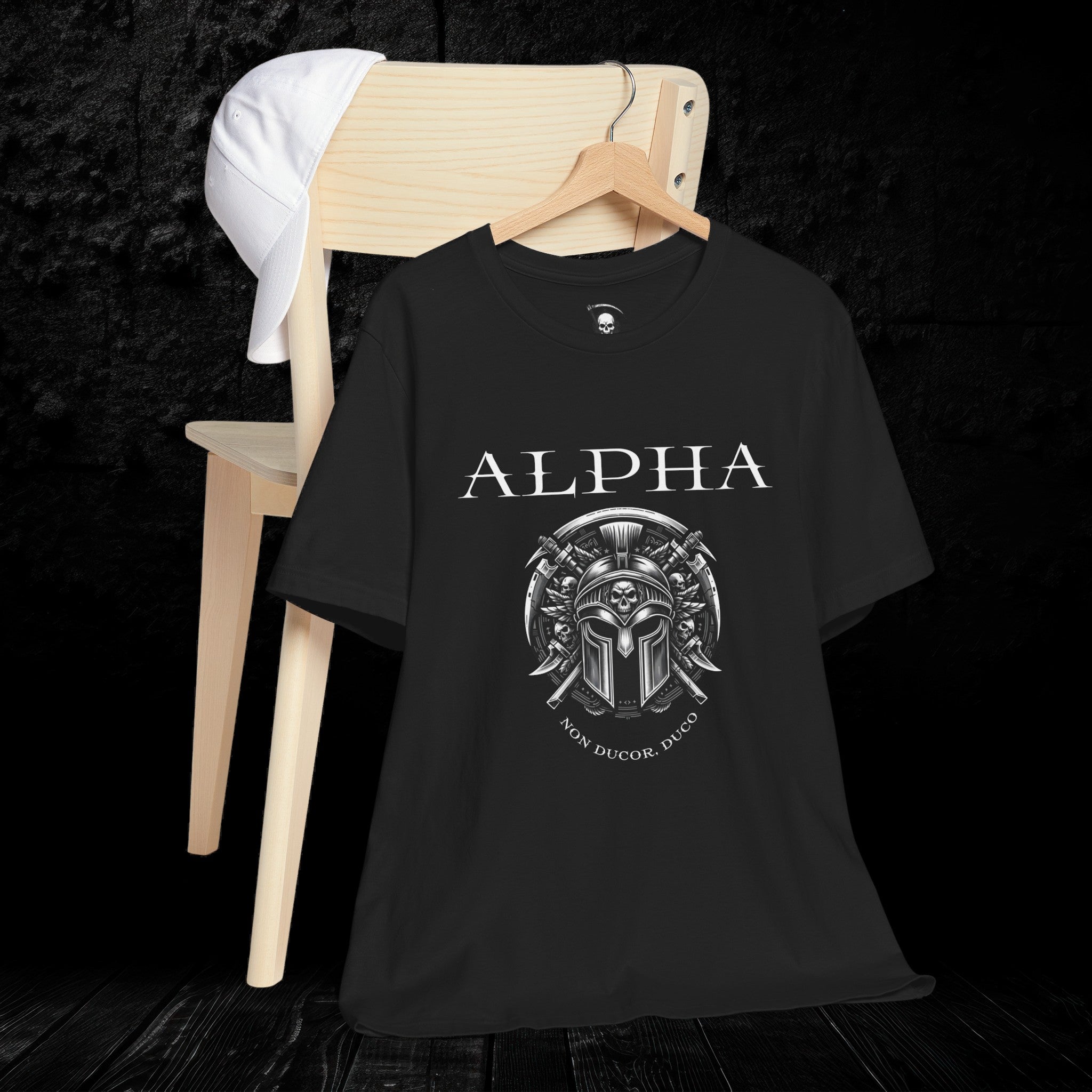 Alpha Non Ducor, Duco T-Shirt - Leadership and Strength in Gothic Style