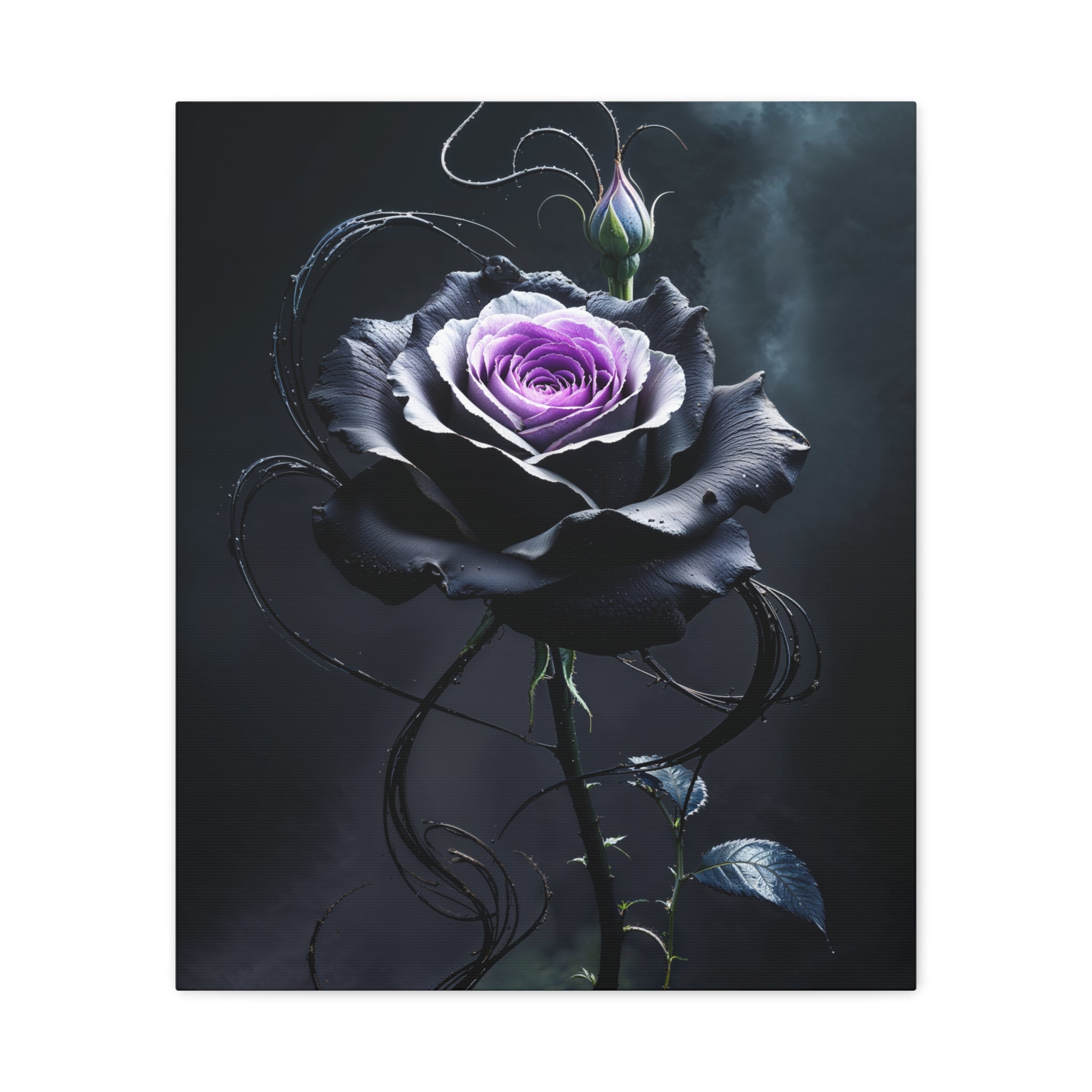 Shadow Bloom Canvas Print - Gothic Rose Art