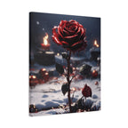 Crimson Rose Winter Canvas Print - Dark Romantic Art