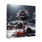 Crimson Tears Canvas Art - Gothic Black Rose Decor
