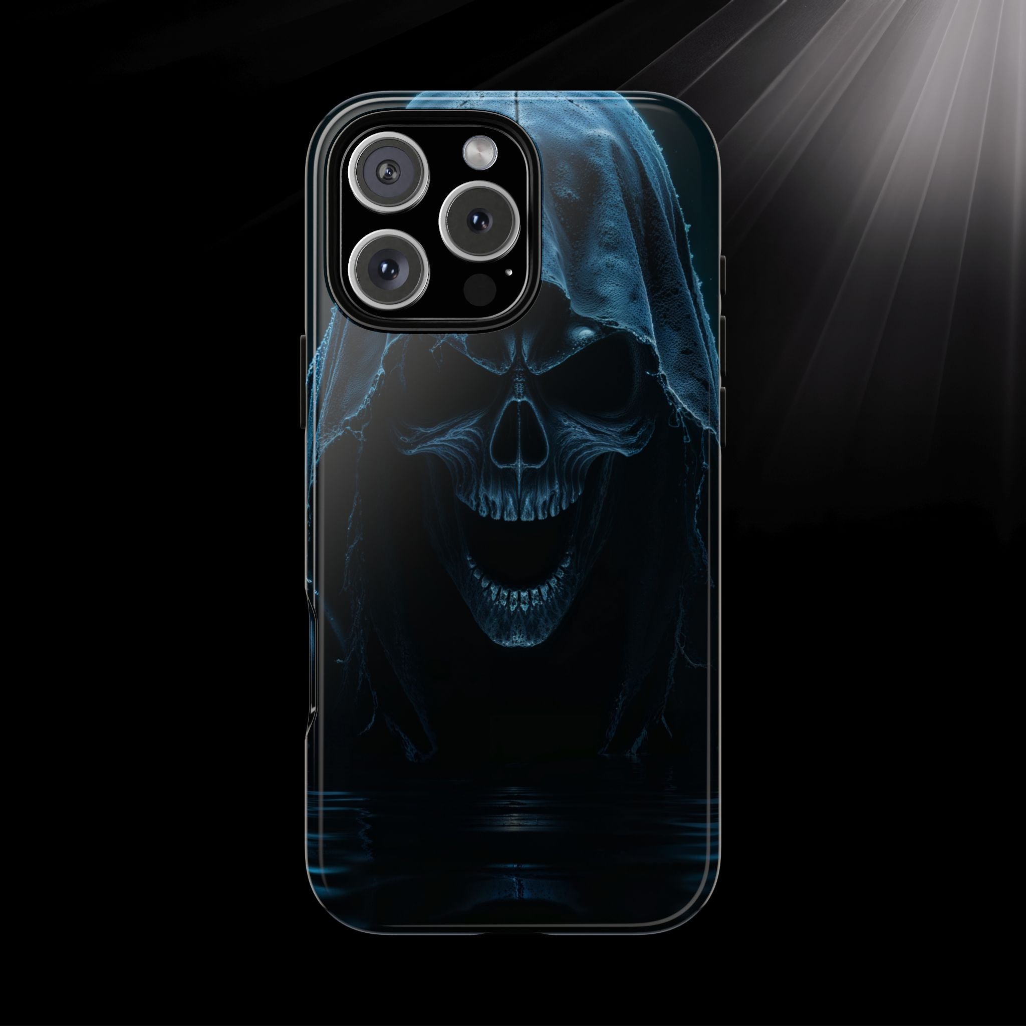 Dark Reaper Phone Case – Gothic Skull Hooded Death Design | Grim Sanctum Exclusive