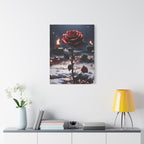 Crimson Rose Winter Canvas Print - Dark Romantic Art