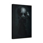 Gothic Cracked Doll Canvas Art with Raven – Dark Victorian Surreal Wall Decor | Haunted Gothic Home Accent