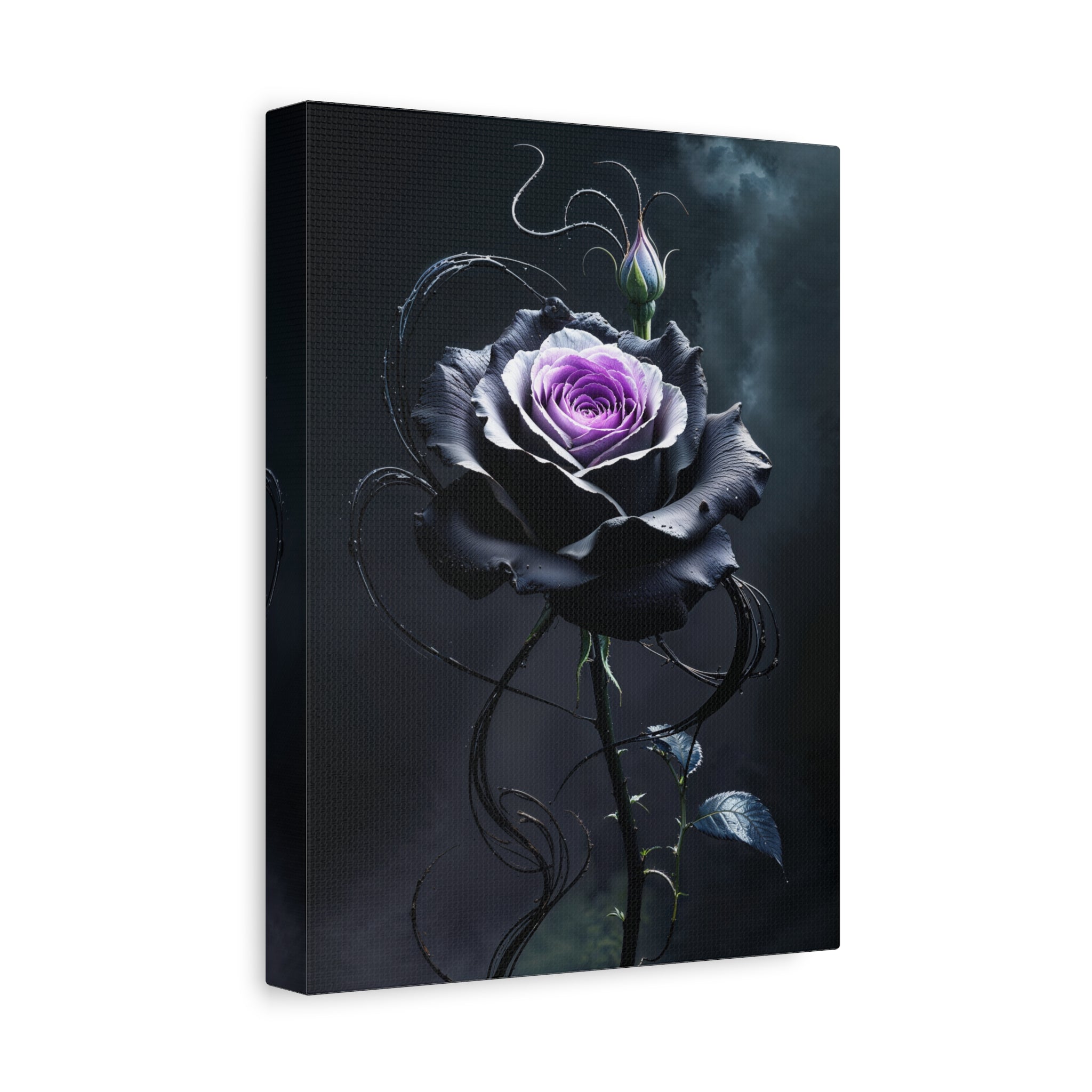 Shadow Bloom Canvas Print - Gothic Rose Art