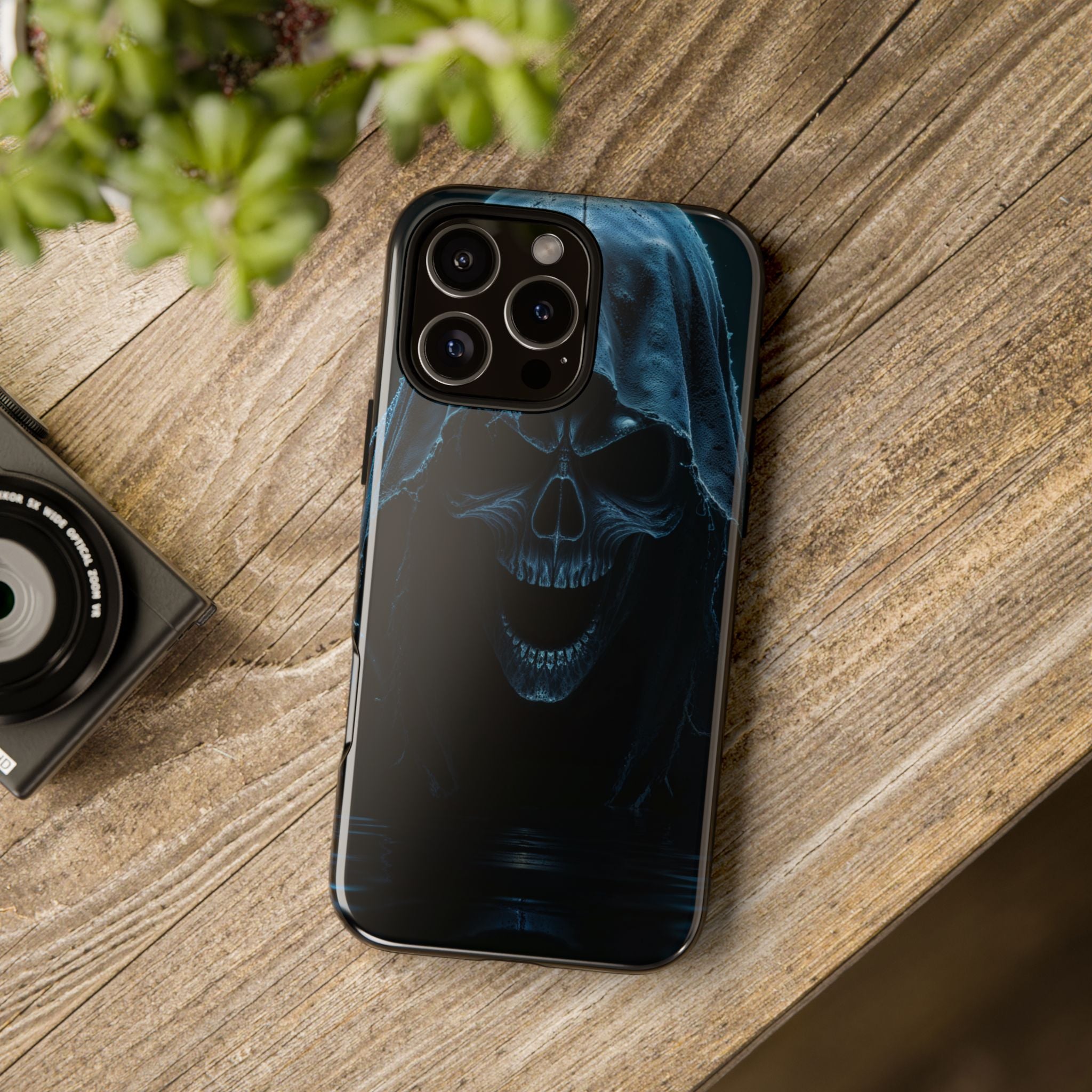 Dark Reaper Phone Case – Gothic Skull Hooded Death Design | Grim Sanctum Exclusive