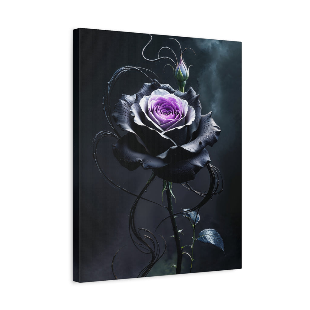 Shadow Bloom Canvas Print - Gothic Rose Art