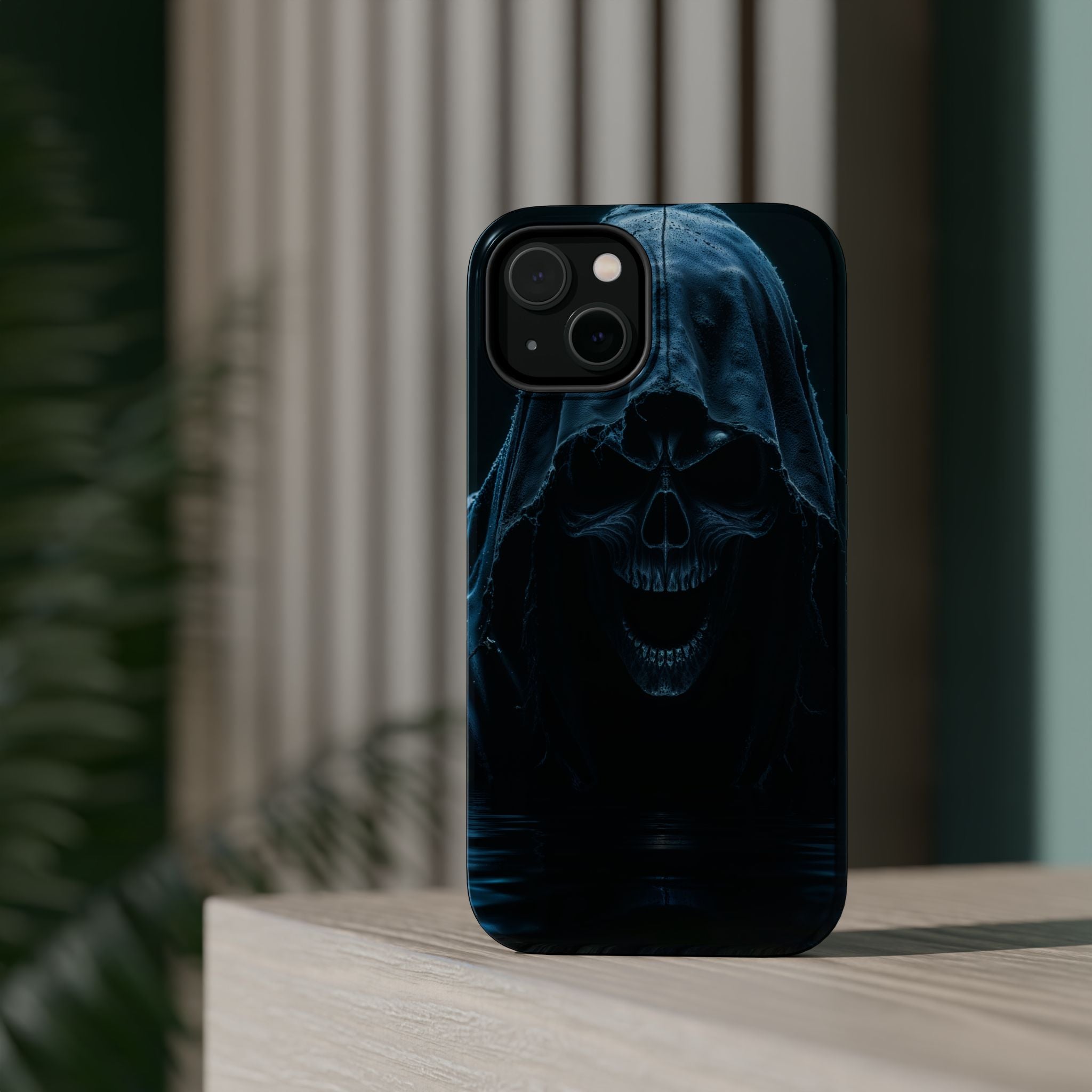 Grim Reaper Magnetic Phone Case – Dark Skull Hooded Cover for iPhone | Edgy Shockproof Protection