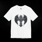 Gothic Celtic Winged Cross Unisex T shirt - Dark Elegance and Spiritual Mystique