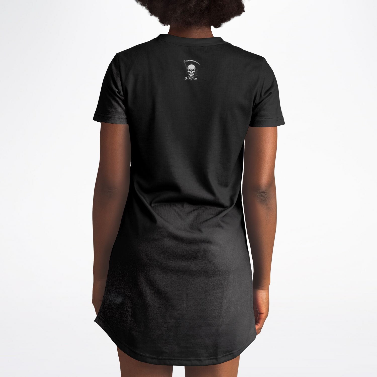 Gothic Skull T-Shirt Dress – Soft Stretch Comfort with Bold Style