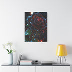 Dark Blood Rose Canvas Print - Gothic Floral Art