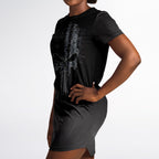 Gothic Skull T-Shirt Dress – Soft Stretch Comfort with Bold Style