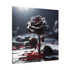 Crimson Tears Canvas Art - Gothic Black Rose Decor