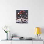 Crimson Rose Winter Canvas Print - Dark Romantic Art