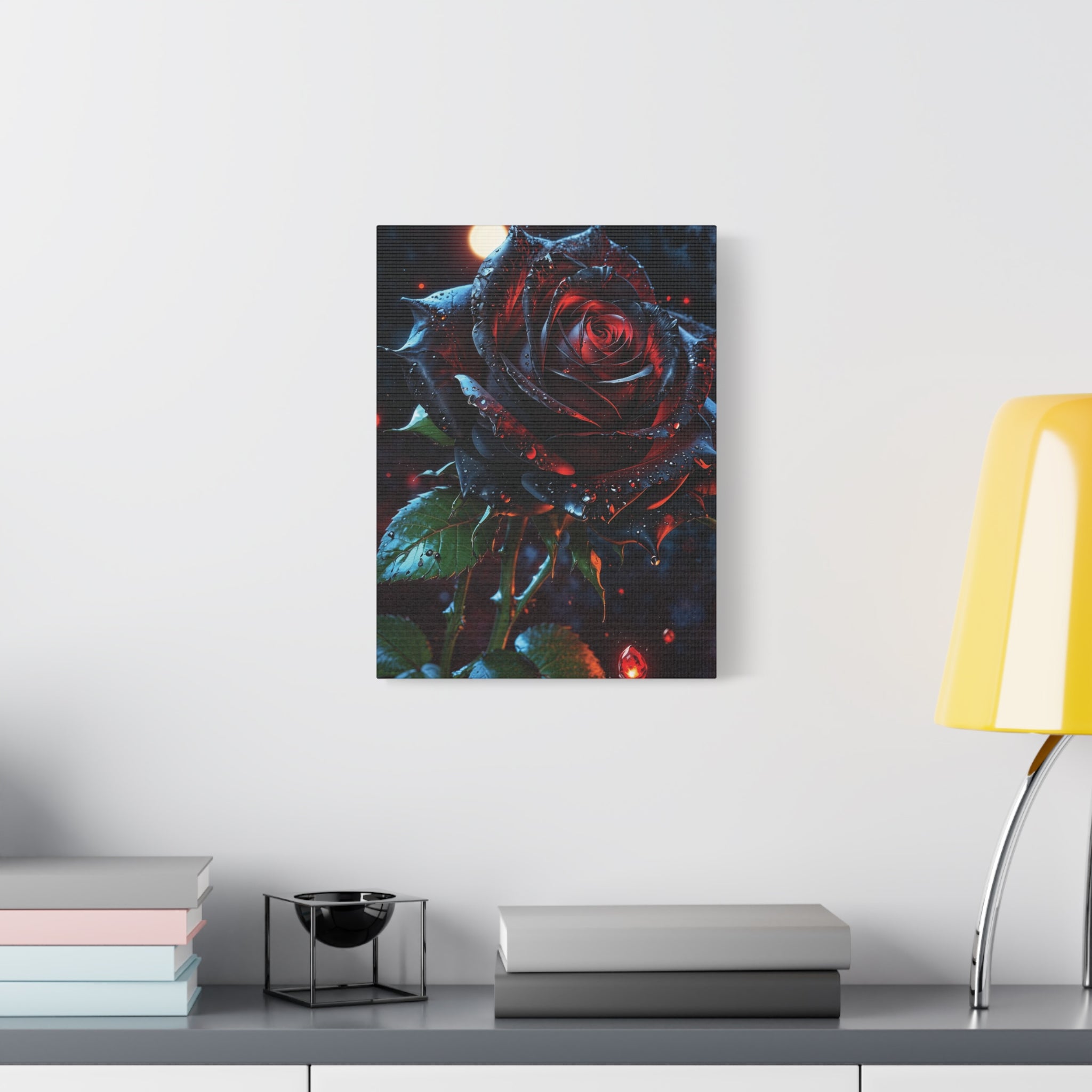 Dark Blood Rose Canvas Print - Gothic Floral Art