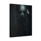 Gothic Cracked Doll Canvas Art with Raven – Dark Victorian Surreal Wall Decor | Haunted Gothic Home Accent