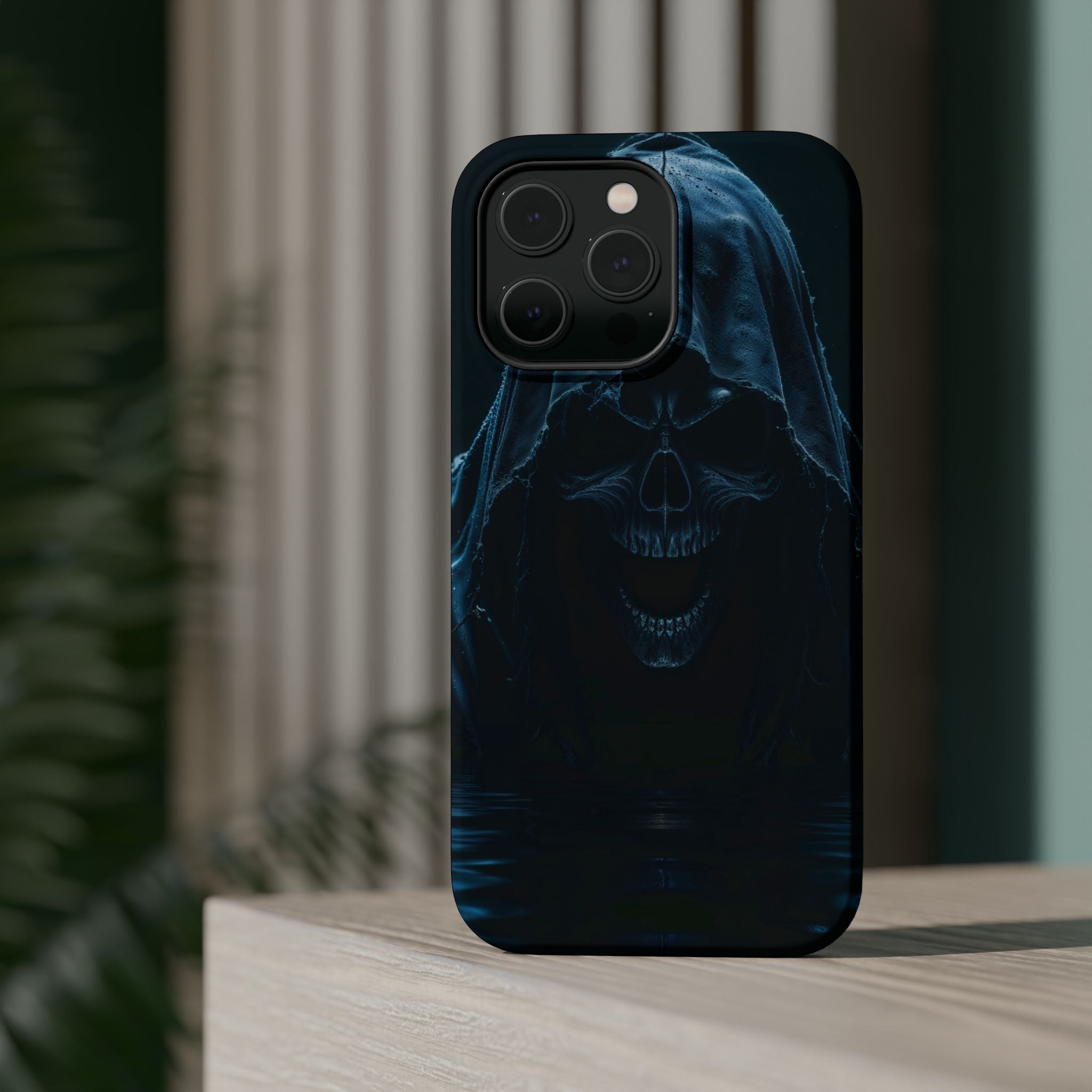 Grim Reaper Magnetic Phone Case – Dark Skull Hooded Cover for iPhone | Edgy Shockproof Protection